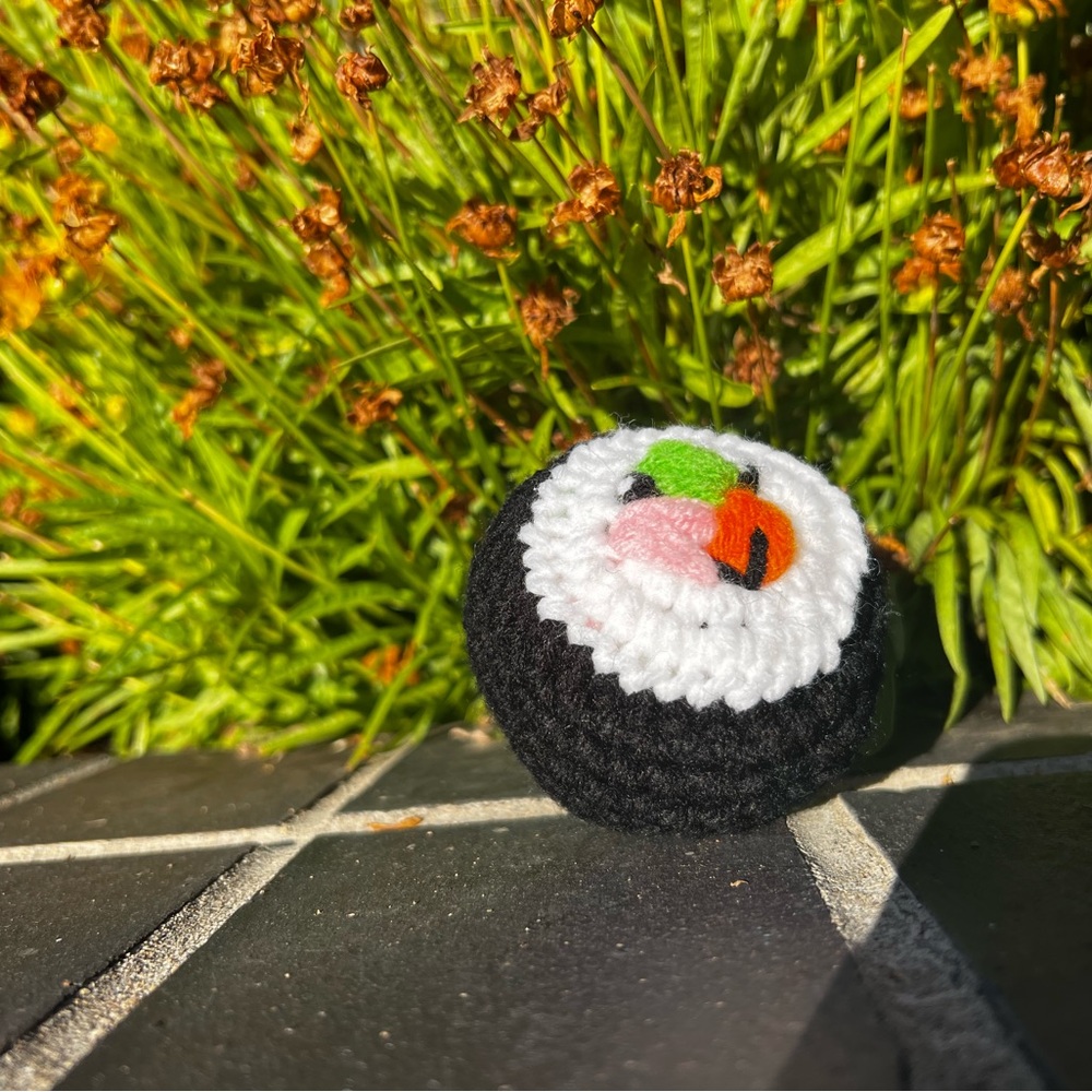 Hand Crocheted Happy Little Sushi Roll Plushie! - Picture 9 of 13